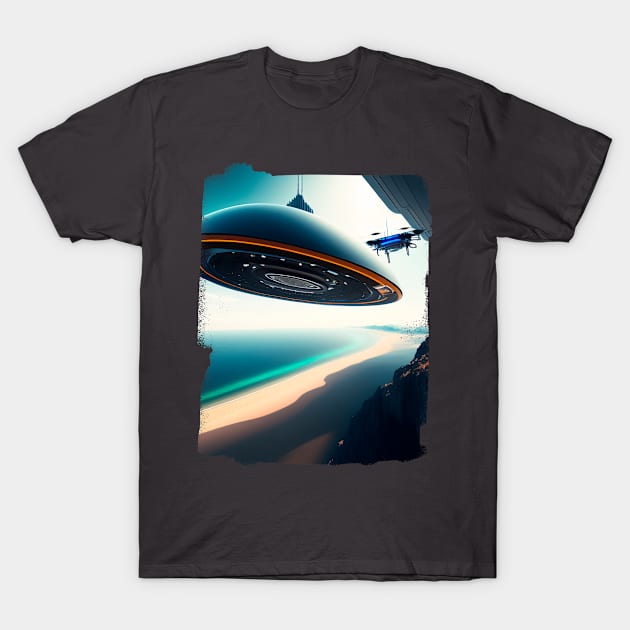 Ufo sighting from a military fighter plane T-Shirt by igzine